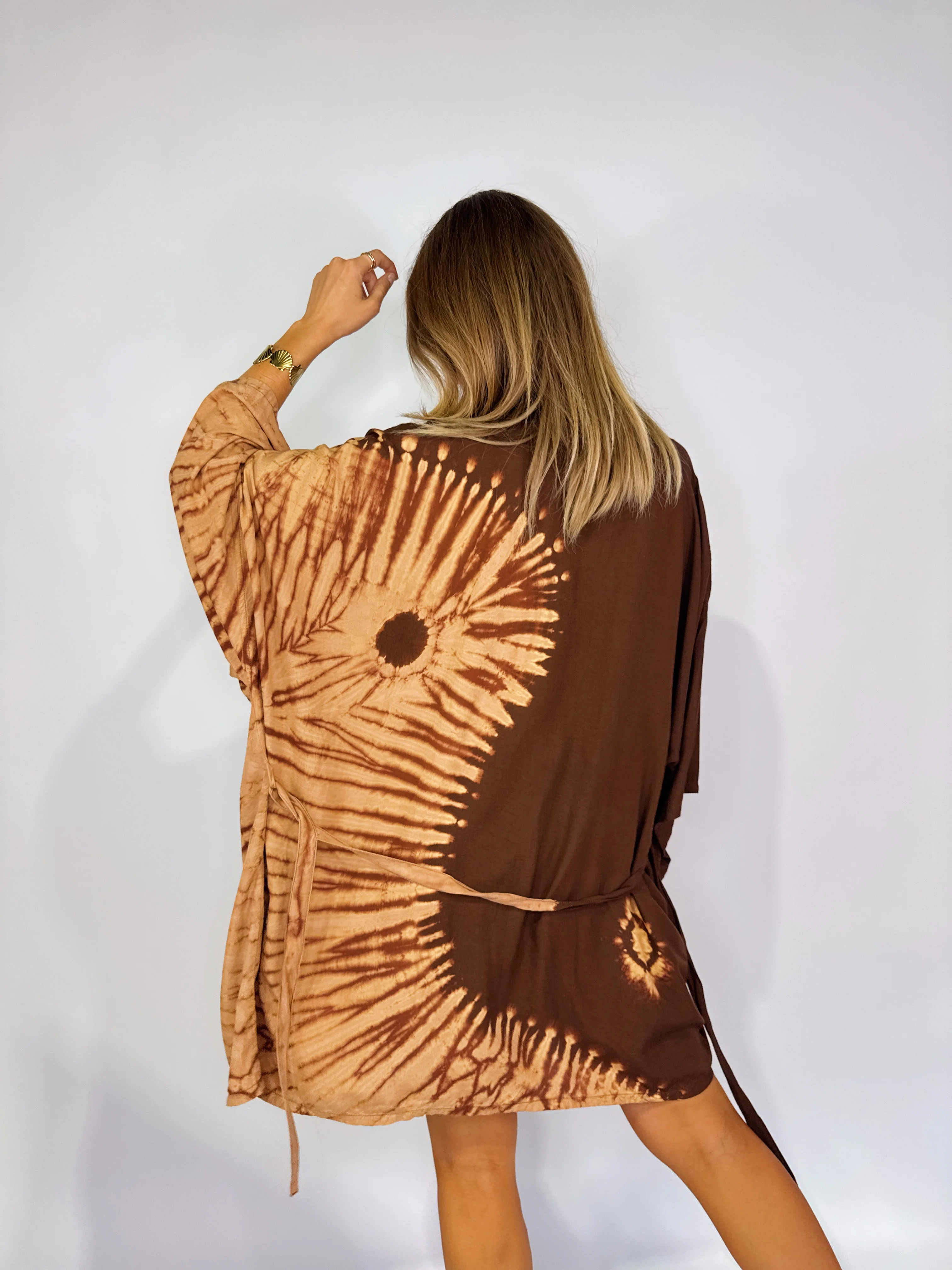 Mid Length Kimono ~ Choco Yin Yang - Image 12