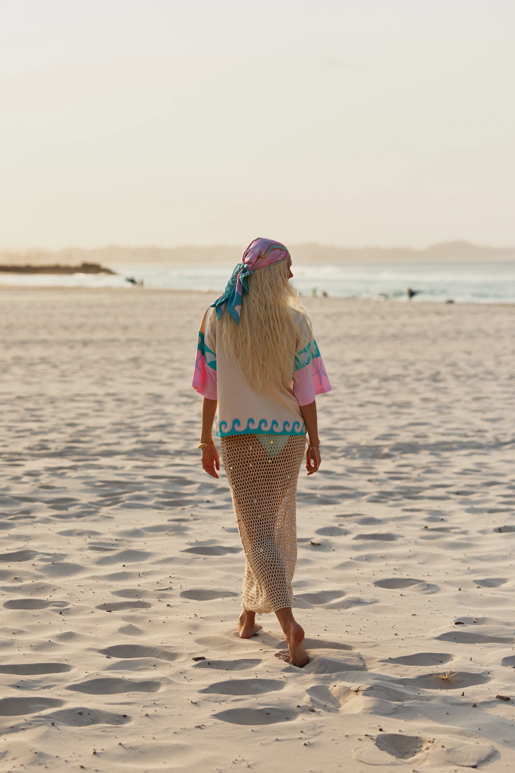 Silk Scarf ~ Aqua Mirage - Image 4