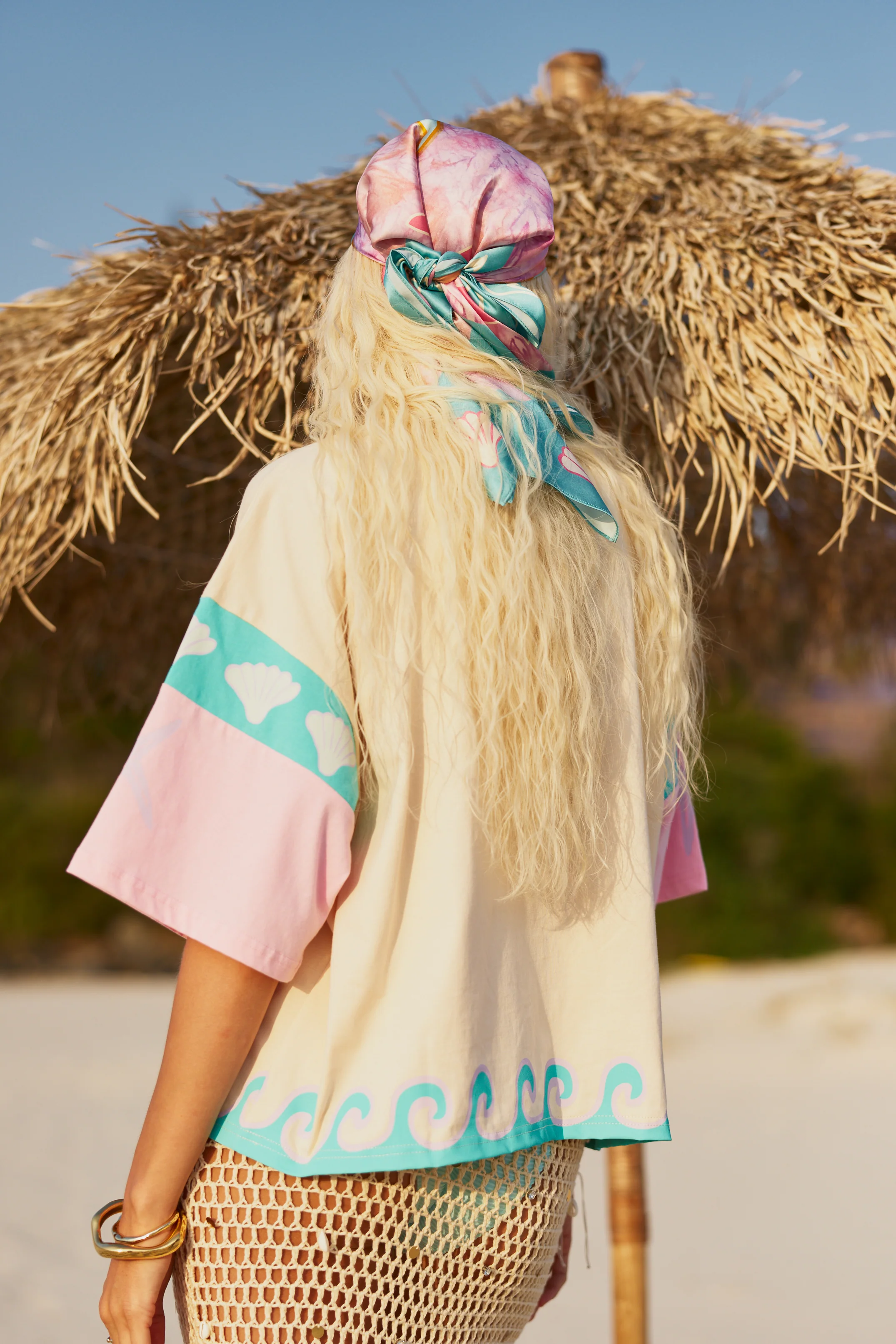 (WS) Silk Scarf ~ Aqua Mirage - Image 3