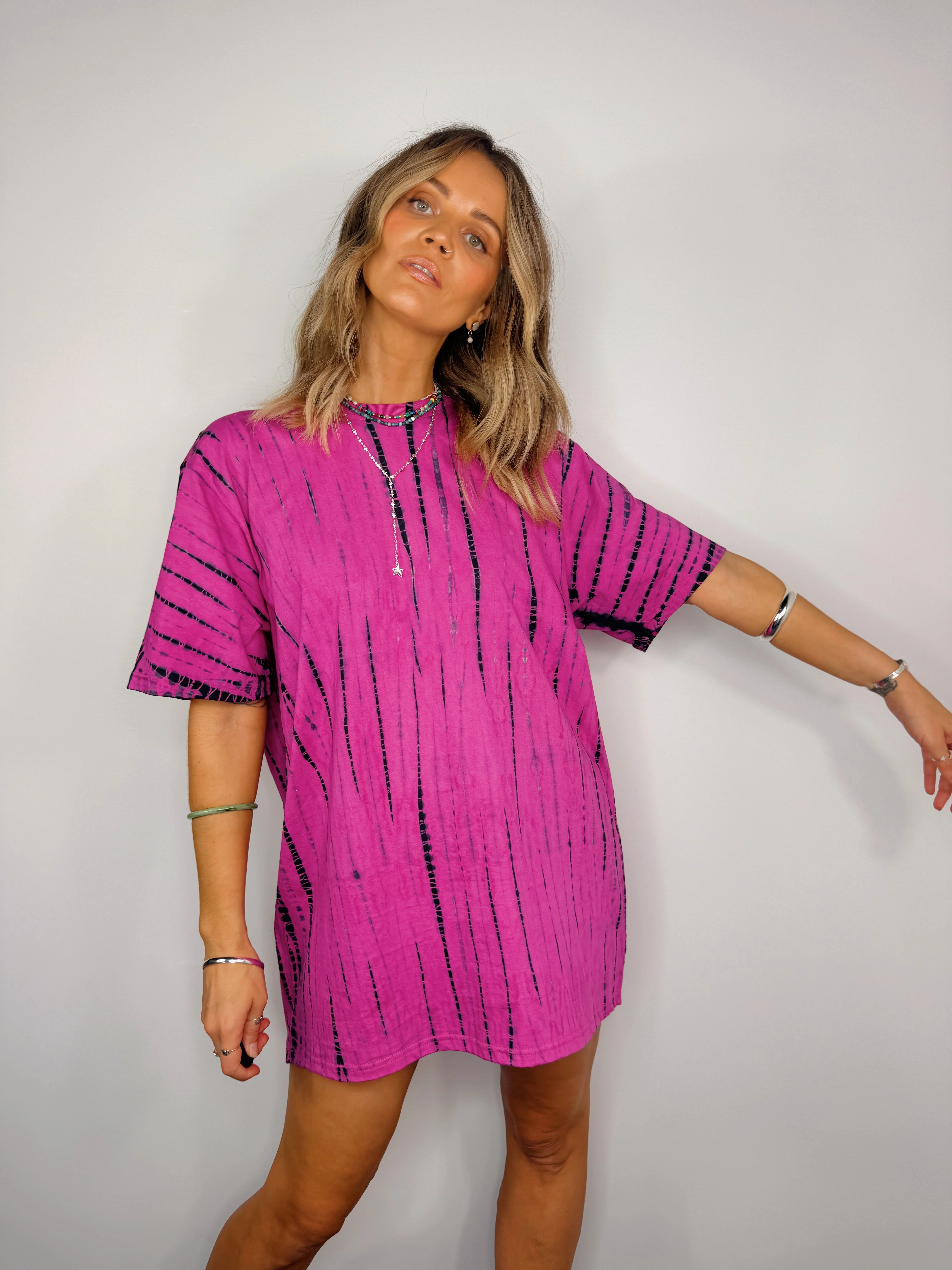 Tee Dress ~ Pink + Black - Image 3