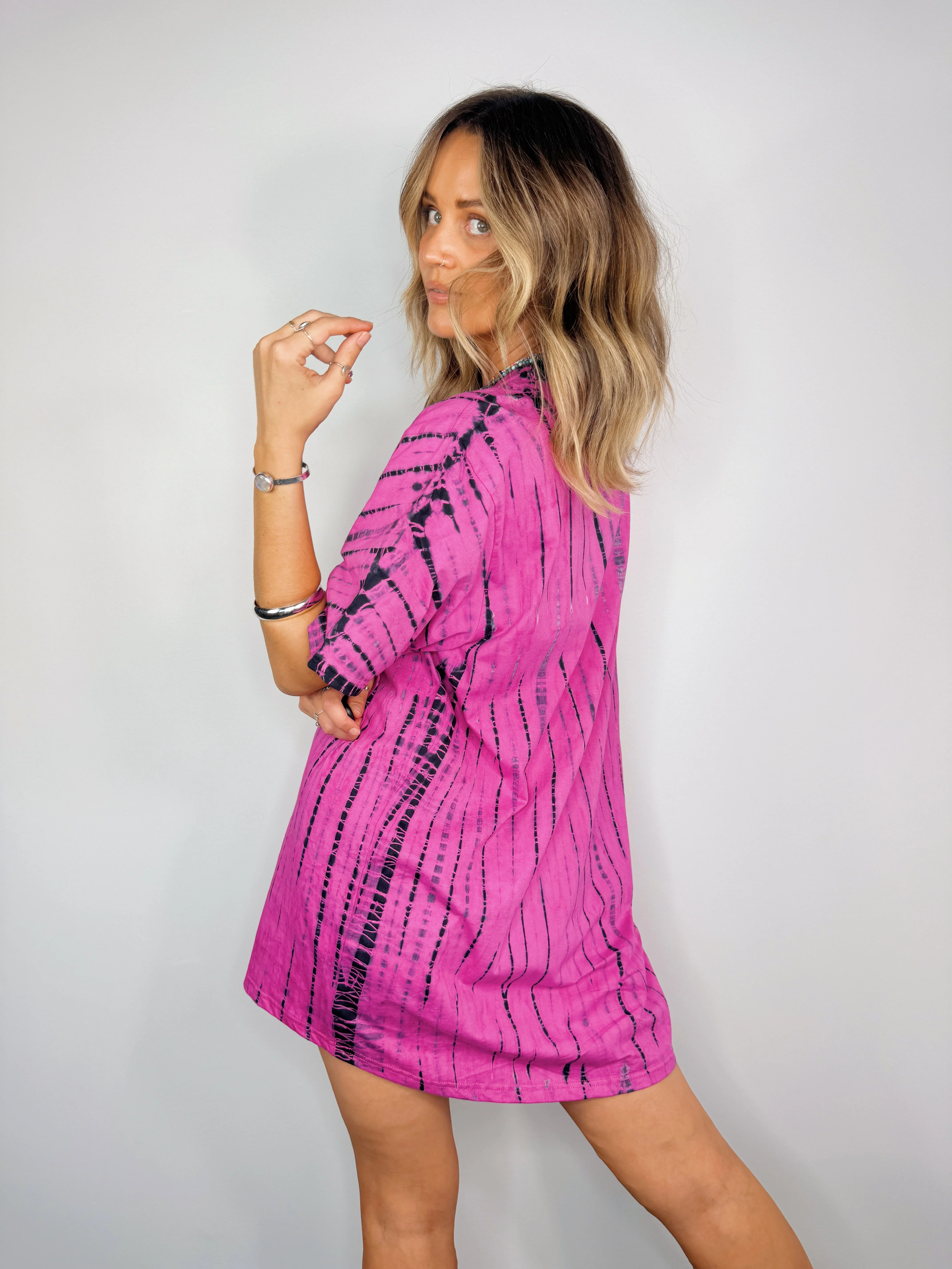 Tee Dress ~ Pink + Black - Image 5