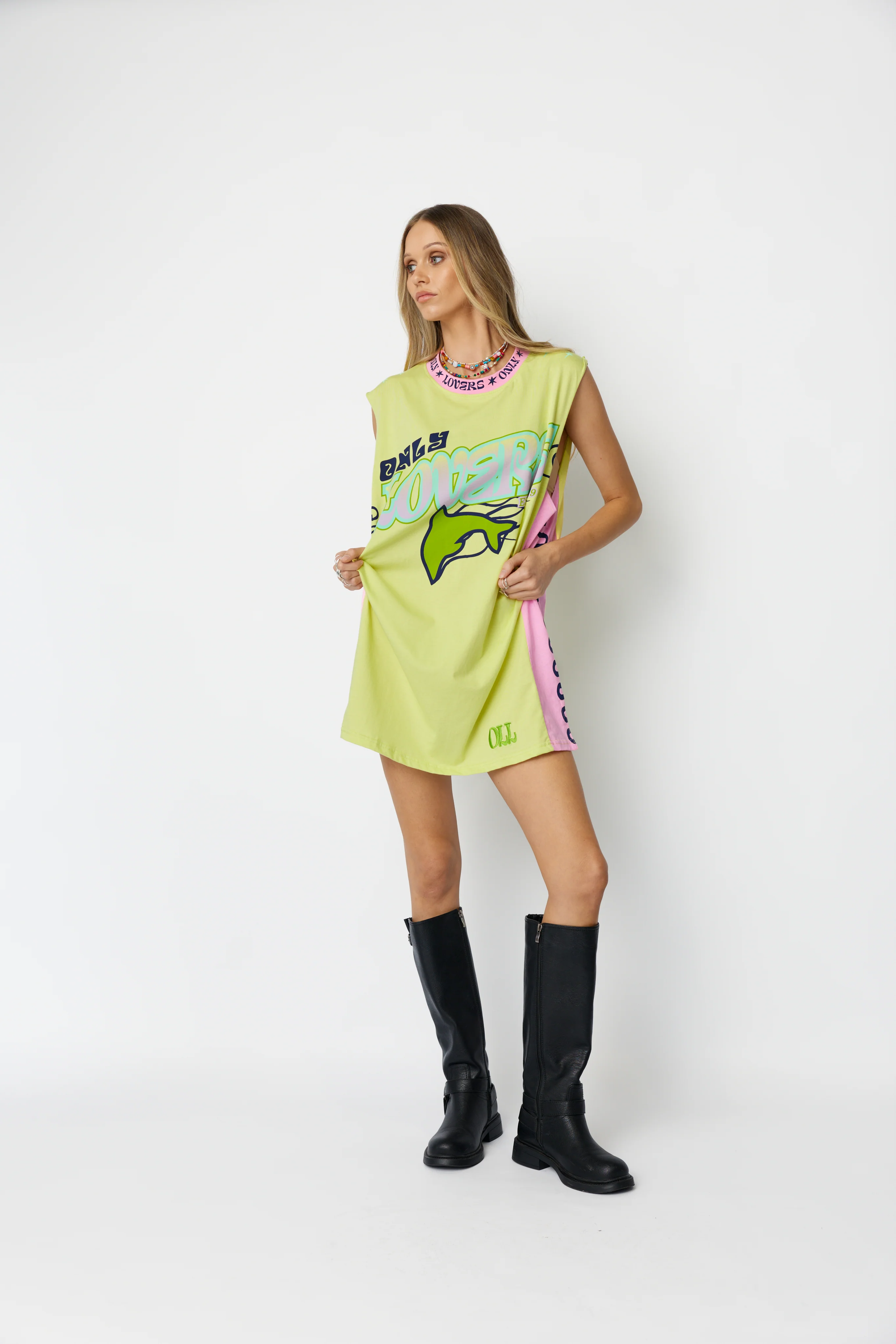Wave Racer Tank Dress ~ Chartreuse - Image 10