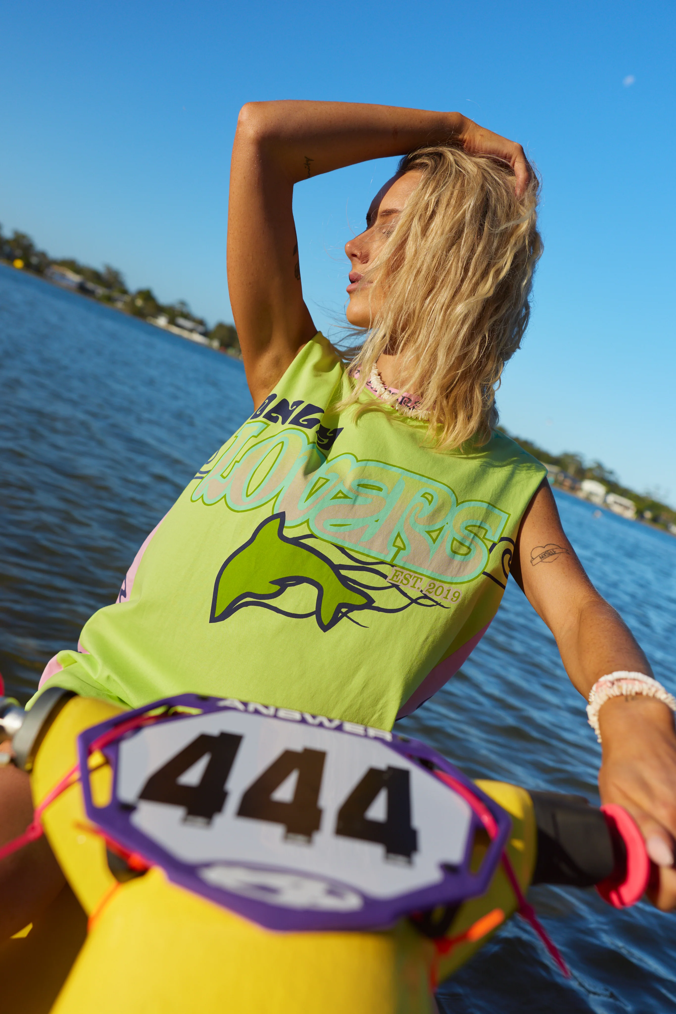Wave Racer Tank Dress ~ Chartreuse - Image 6