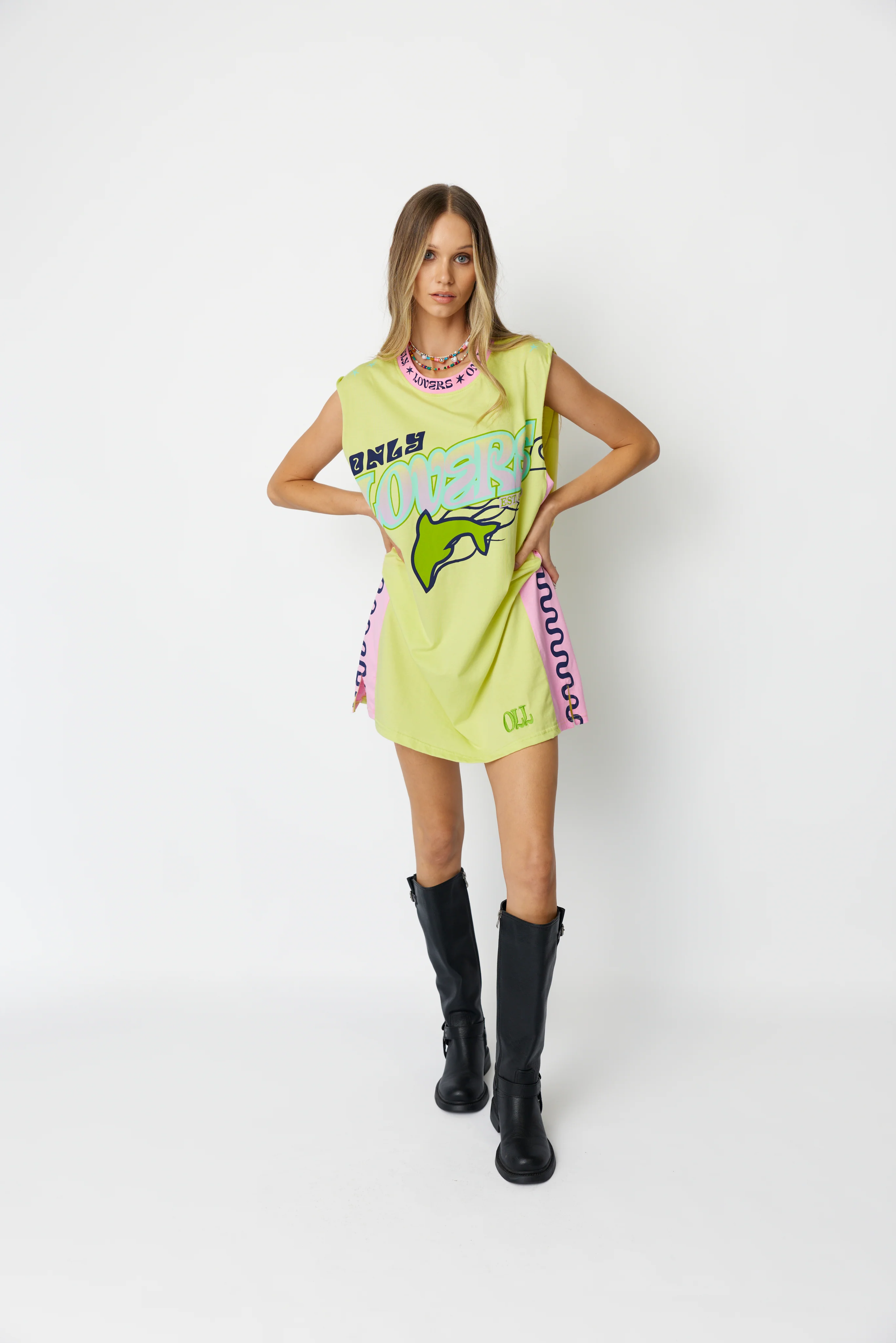 Wave Racer Tank Dress ~ Chartreuse - Image 9