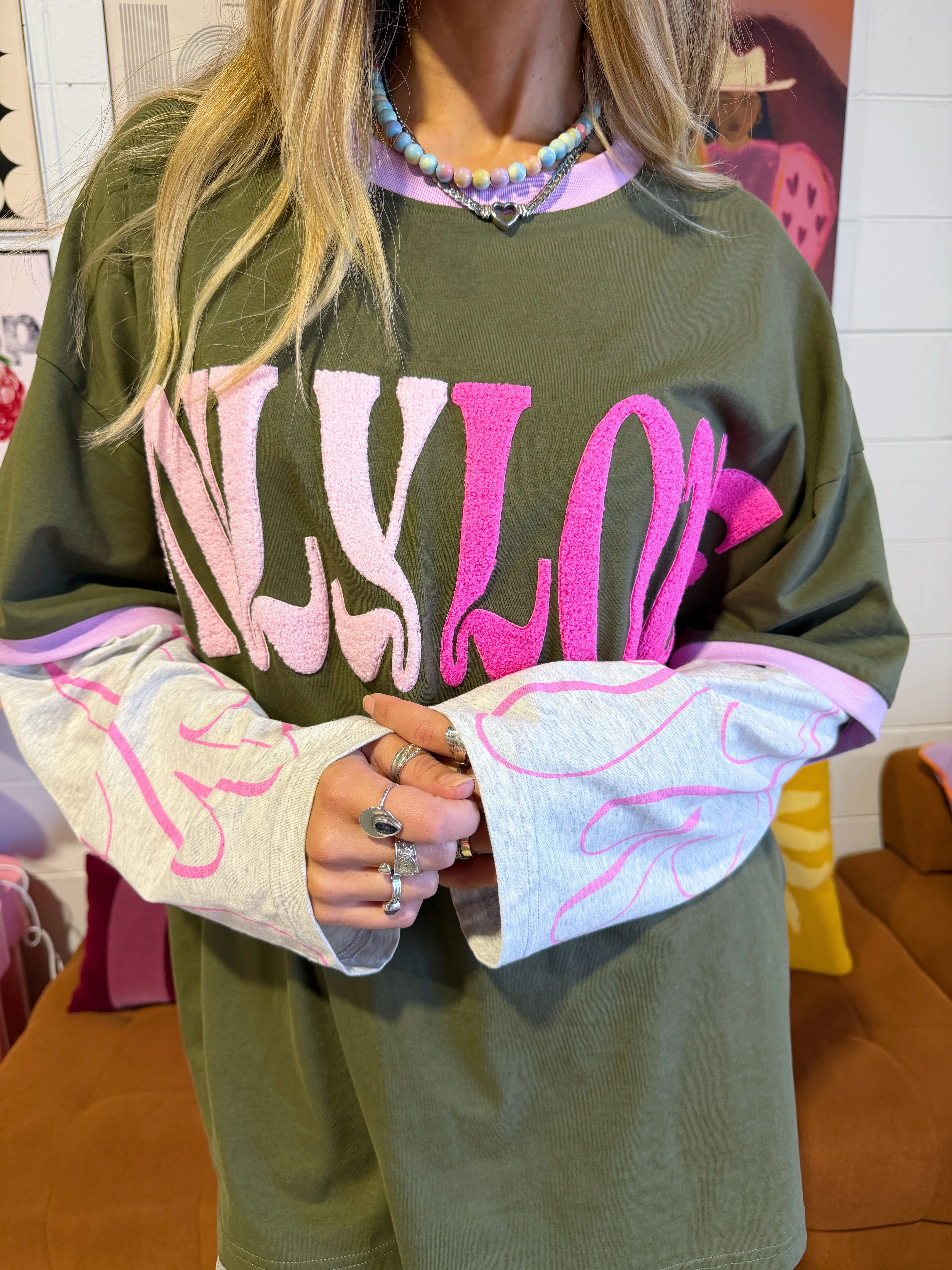 (WS) Love Sick Layered Tee - Kahki Pre Order - Image 2