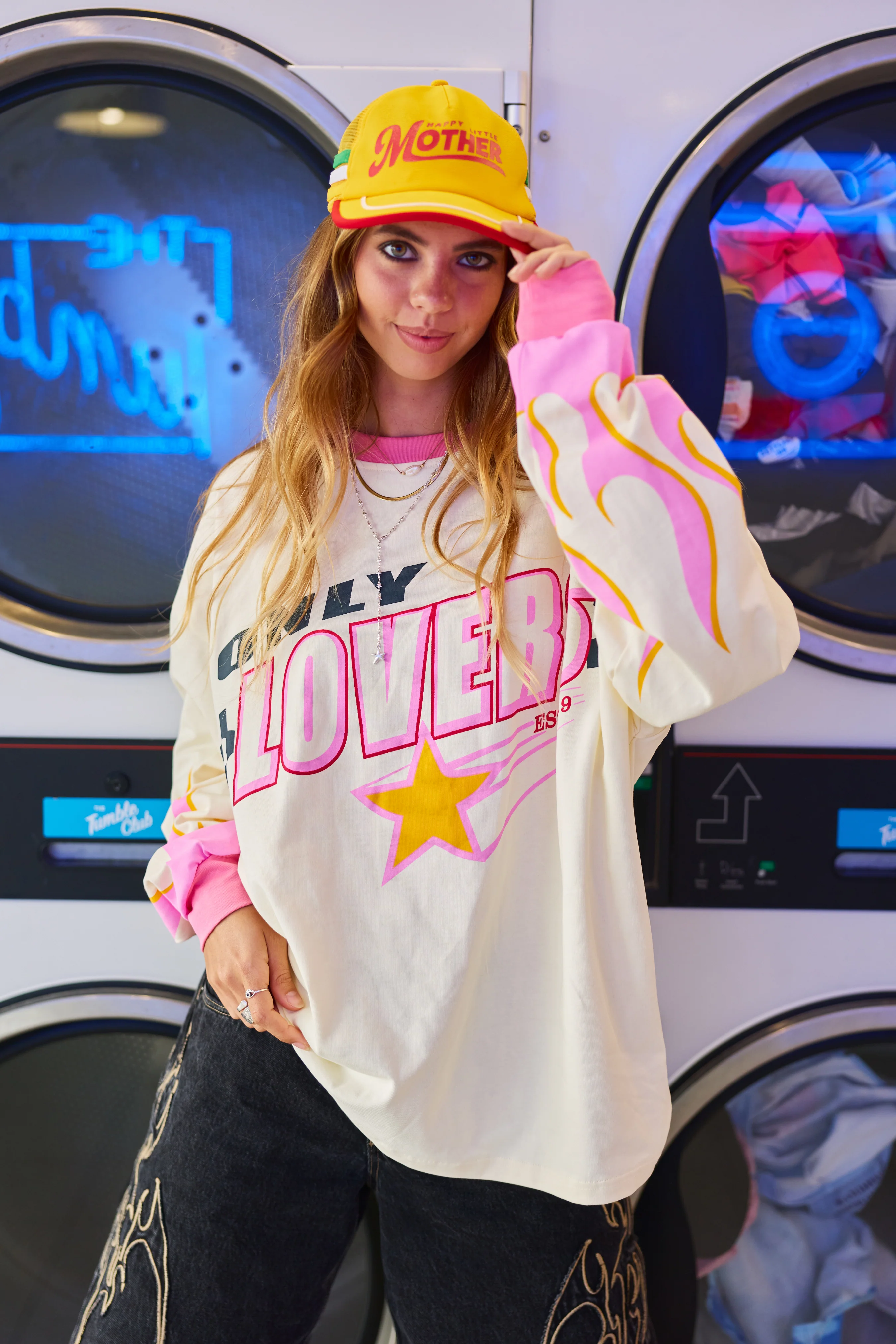 Moto Long Sleeve Tee - Cream - Image 4