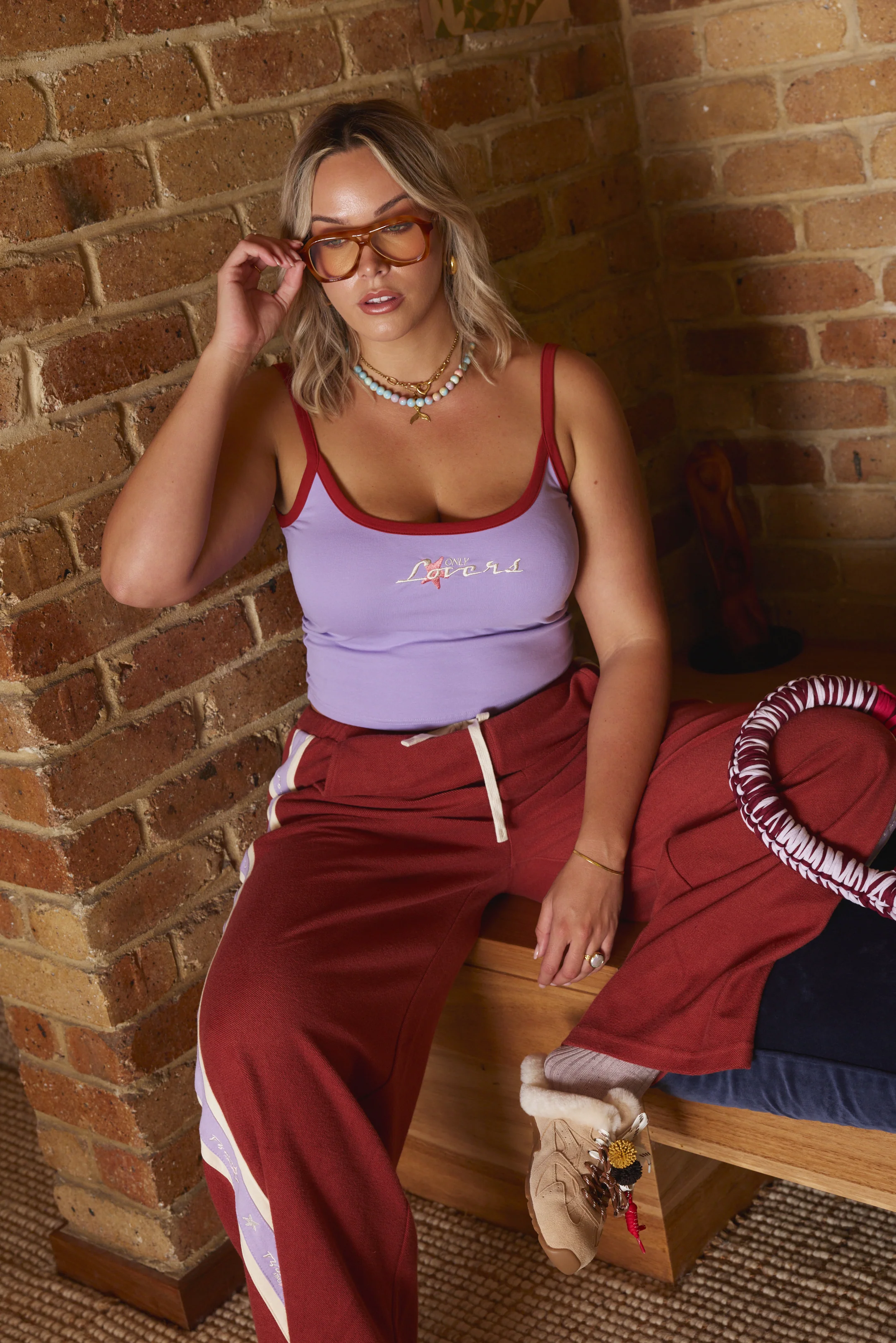 (WS) Surf League Lounge Pants - Burgundy - Image 6