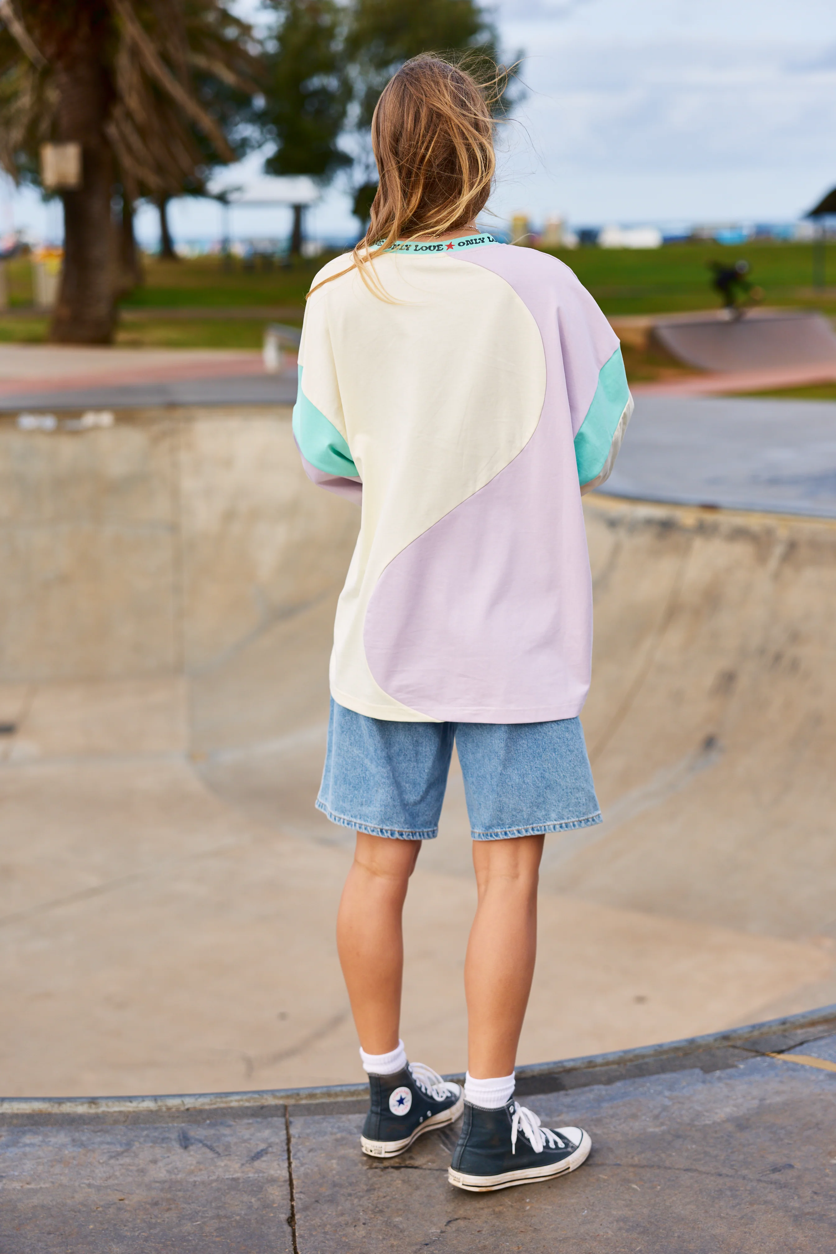 Yin Yang Long Sleeve Tee ~ Lilac Aqua - Image 7