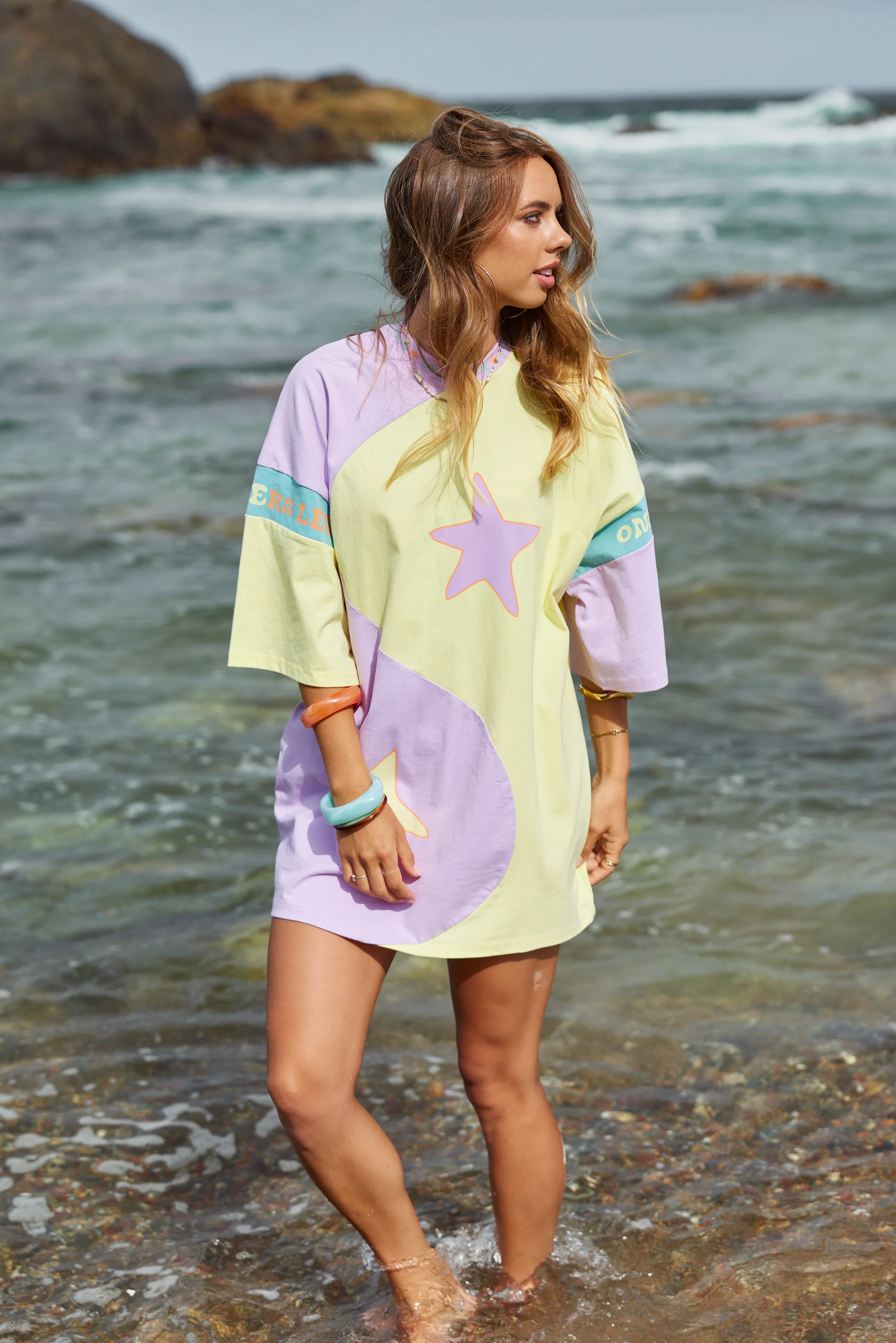 Yin Yang Tee Dress ~ Lemon Orchid - Image 2