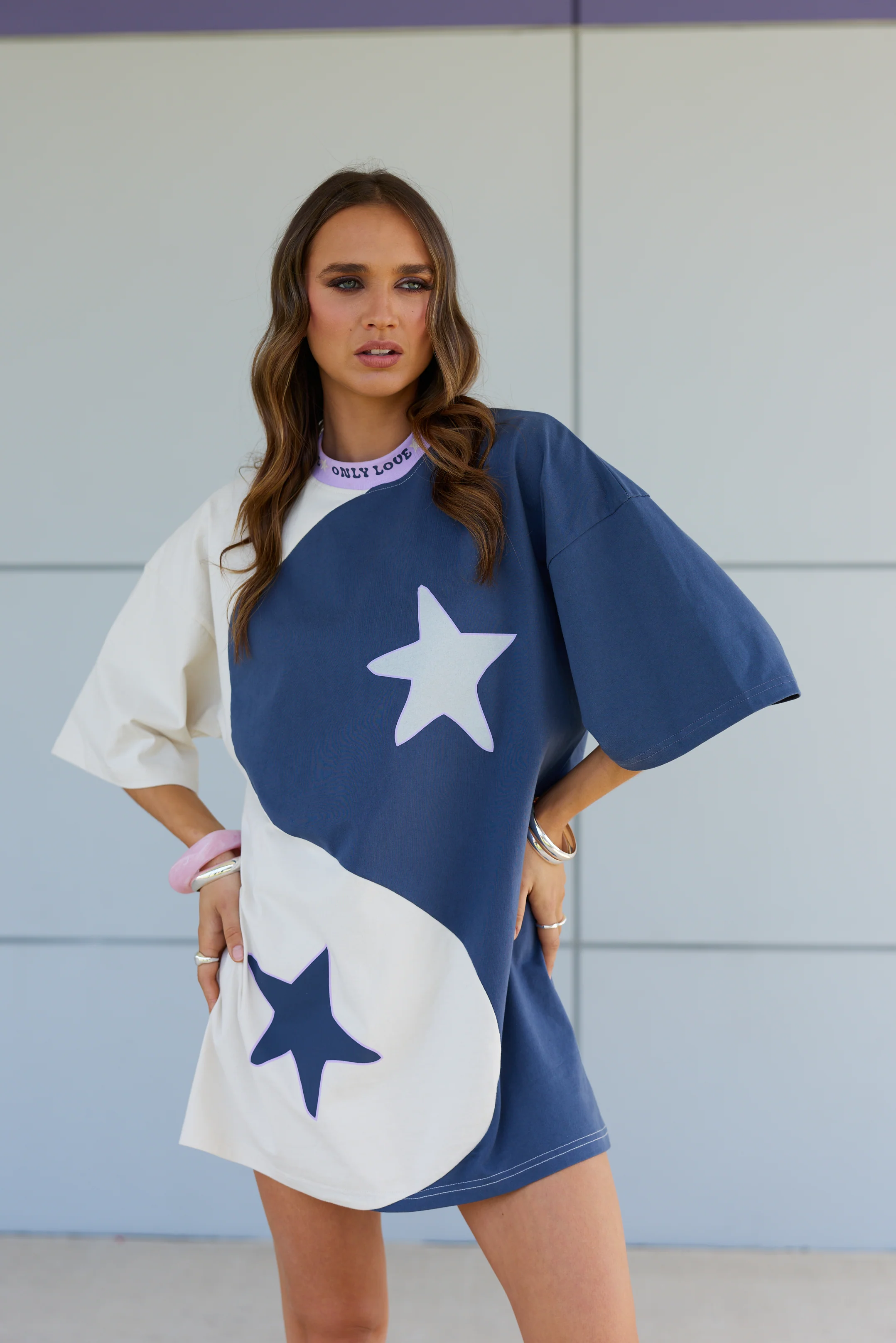 Yin Yang Tee Dress ~ Stone Lilac - Image 3